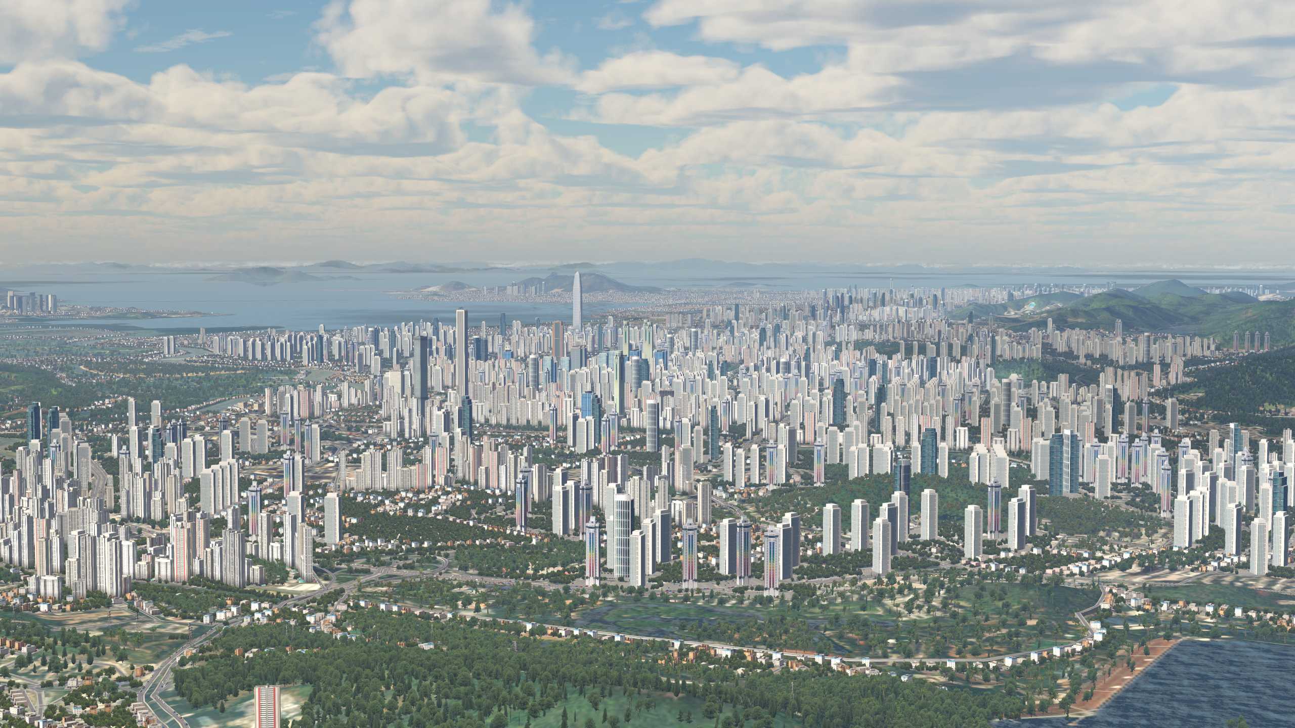 XP11 城市地景-----深圳市再次升级效果-4399 