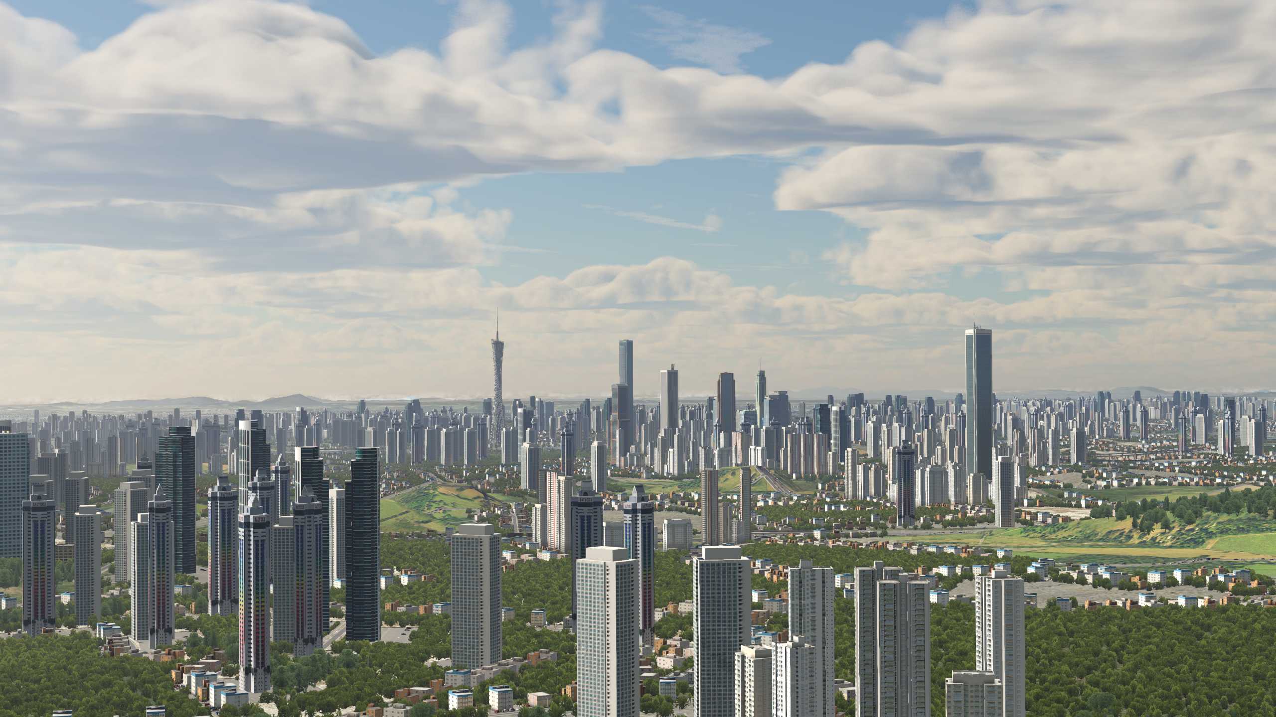 XP11 城市地景-----广州再次升级效果-4295 