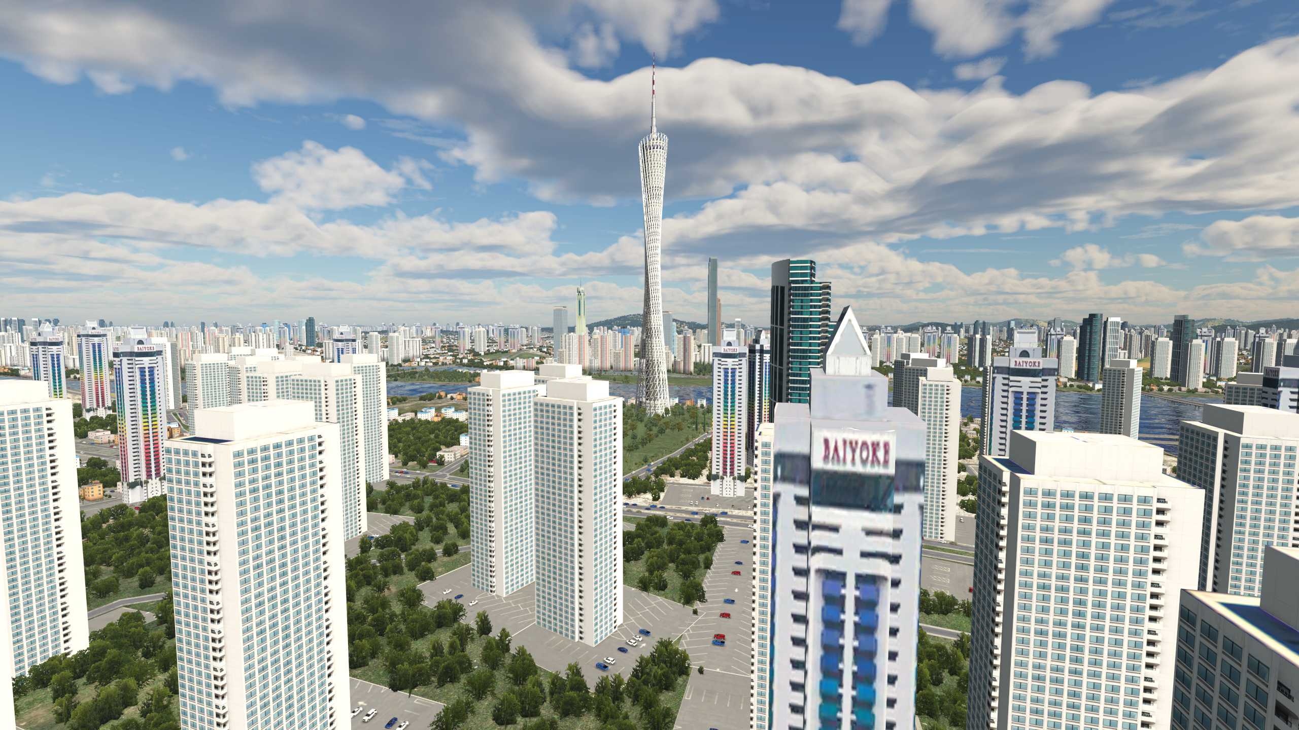 XP11 城市地景-----广州再次升级效果-9284 