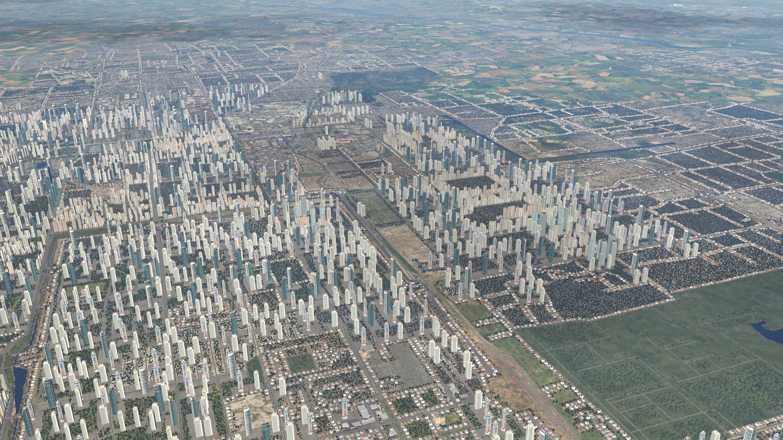 XP11 城市地景-----西安市再次升级效果-4476 