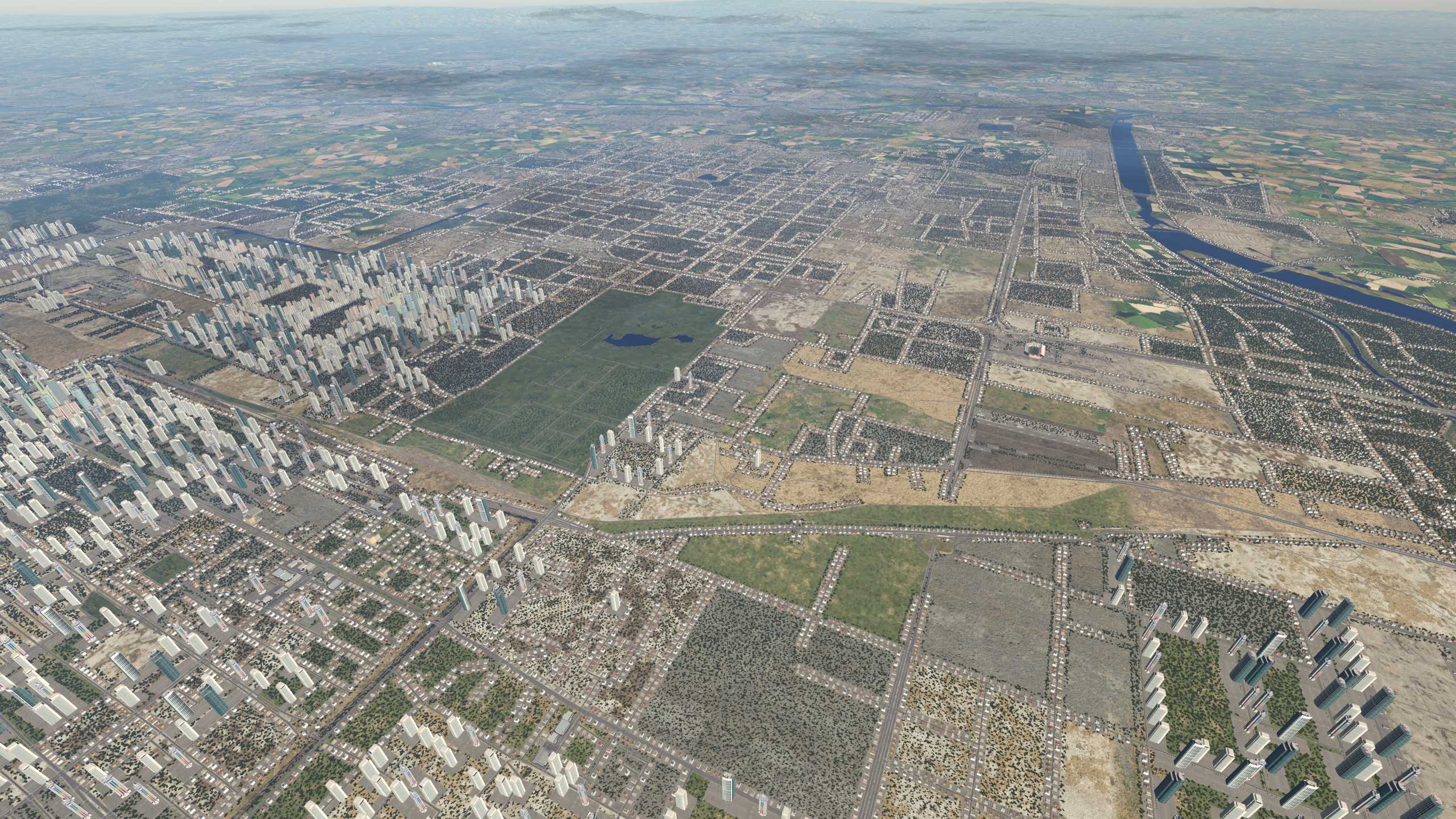 XP11 城市地景-----西安市再次升级效果-4053 