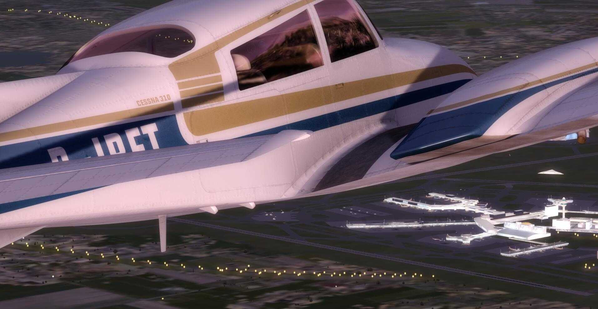 Cessna塞斯纳310R黄昏飞行 ——— 驾驶舱光影（默认无插件）-5350 