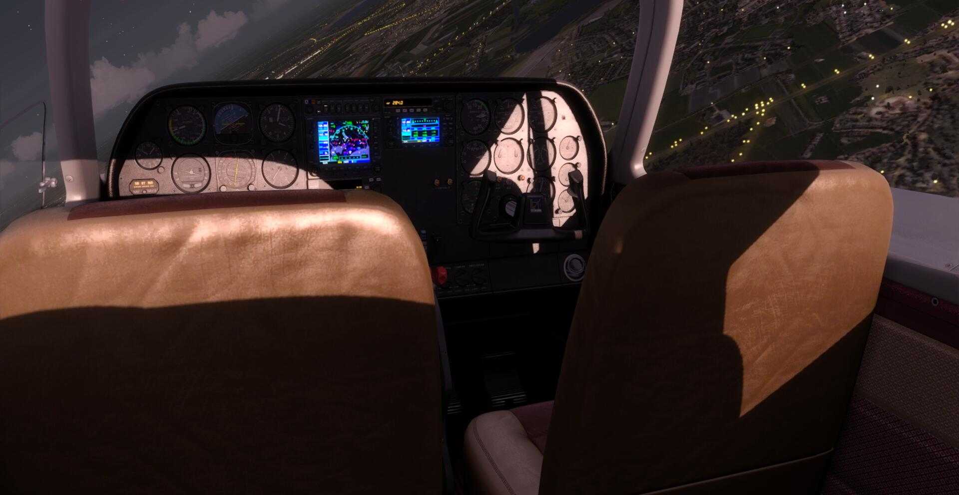 Cessna塞斯纳310R黄昏飞行 ——— 驾驶舱光影（默认无插件）-4044 