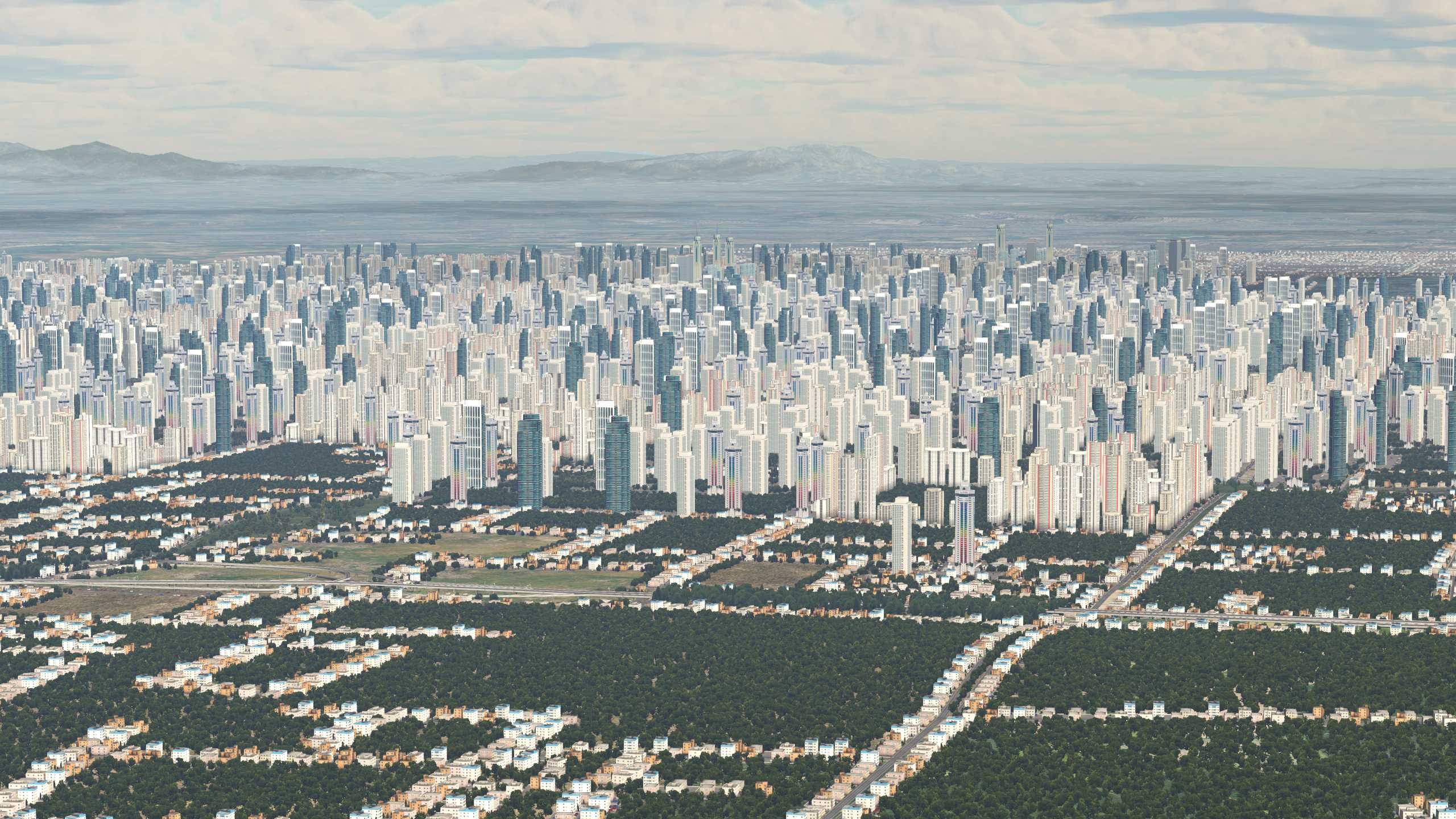 XP11 城市地景-----西安市升级效果-2044 