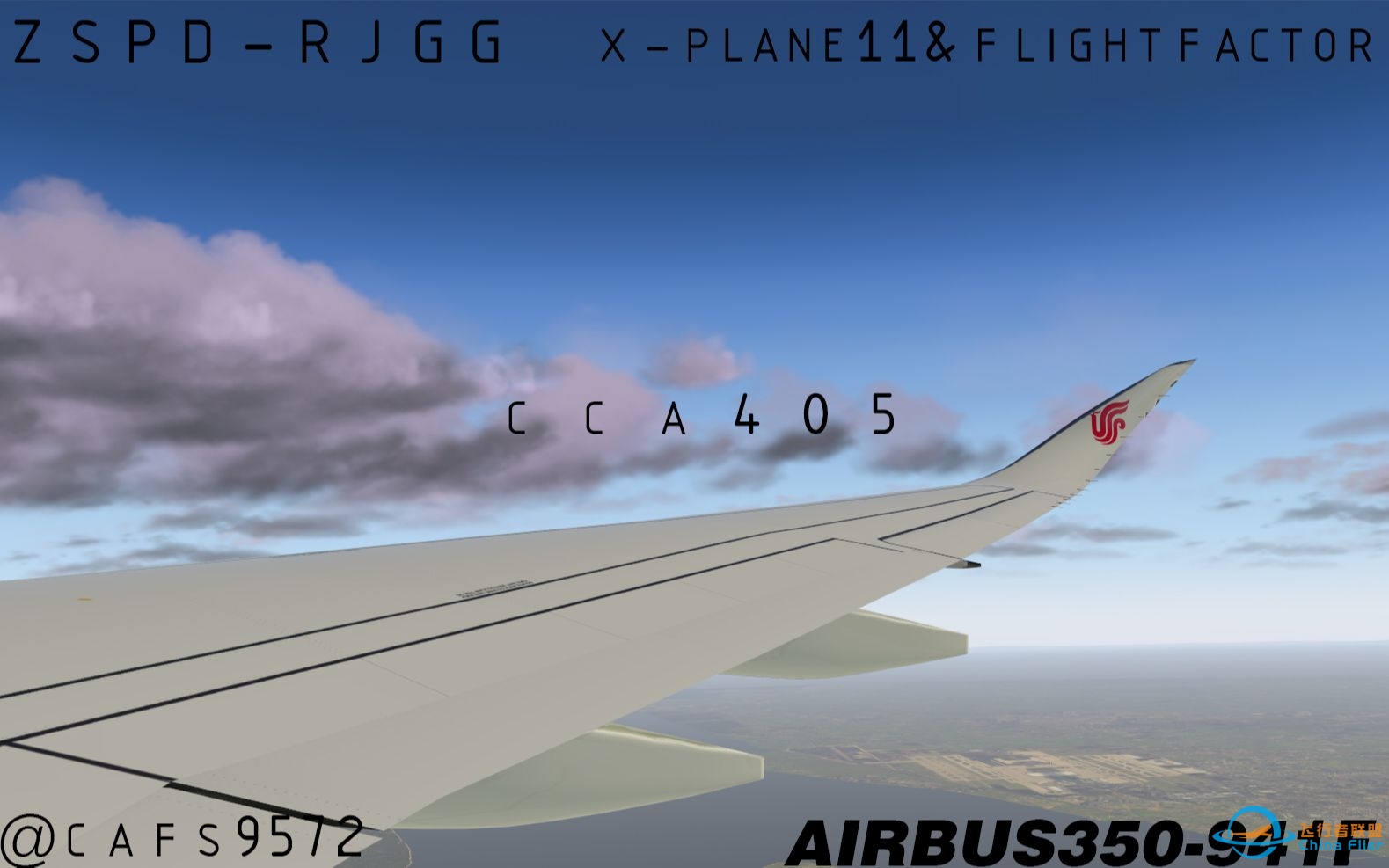 [X-PLANE11/FlightFactor A350]上海浦东-名古屋中部&amp;amp;CCA405&amp;amp;双人机组+陆空对话-2983 