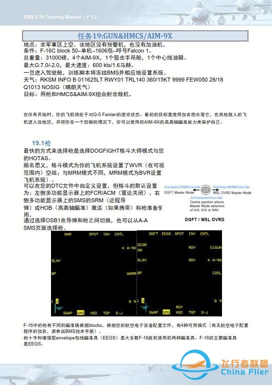 模拟飞行 BMS F-16 中文训练手册 18.5近距离空中保护-5256 