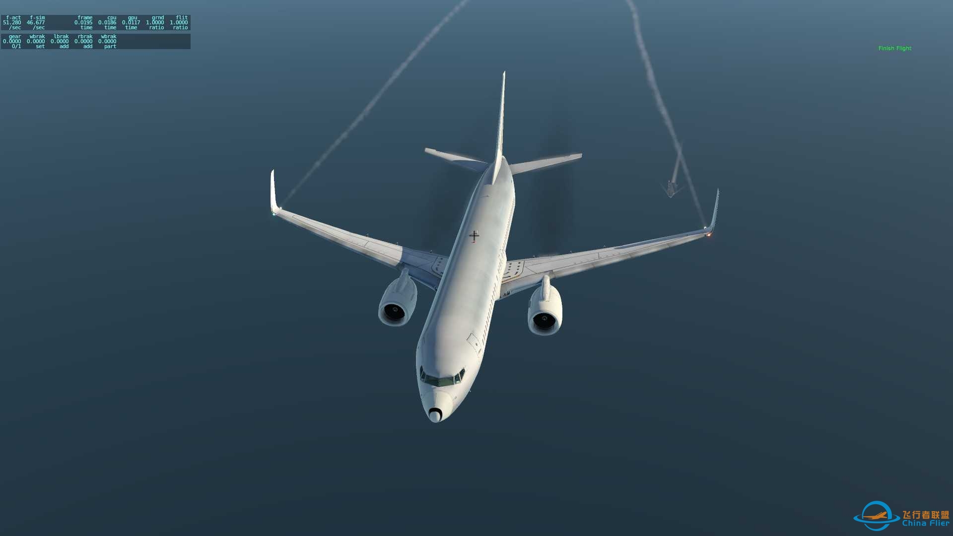 xplane11海上飞行偶遇航空母舰-8734 