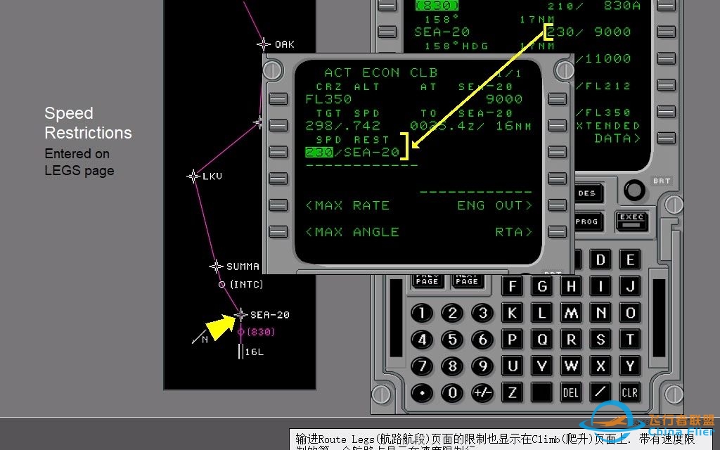 B737-300 Flight CBT-3040505-FMC Climb (#018)-4913 