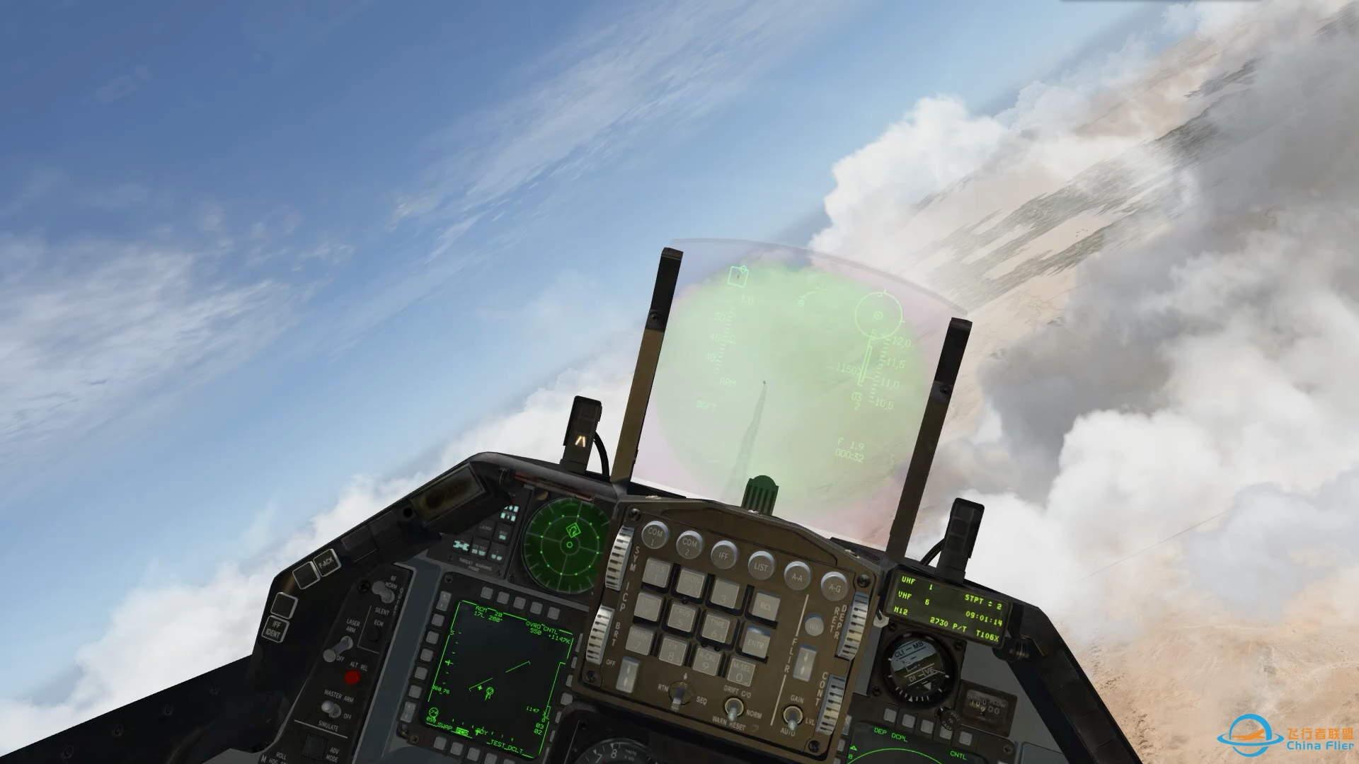 Falcon BMS 4.36 F-16A这机炮瞄具看不太习惯-466 