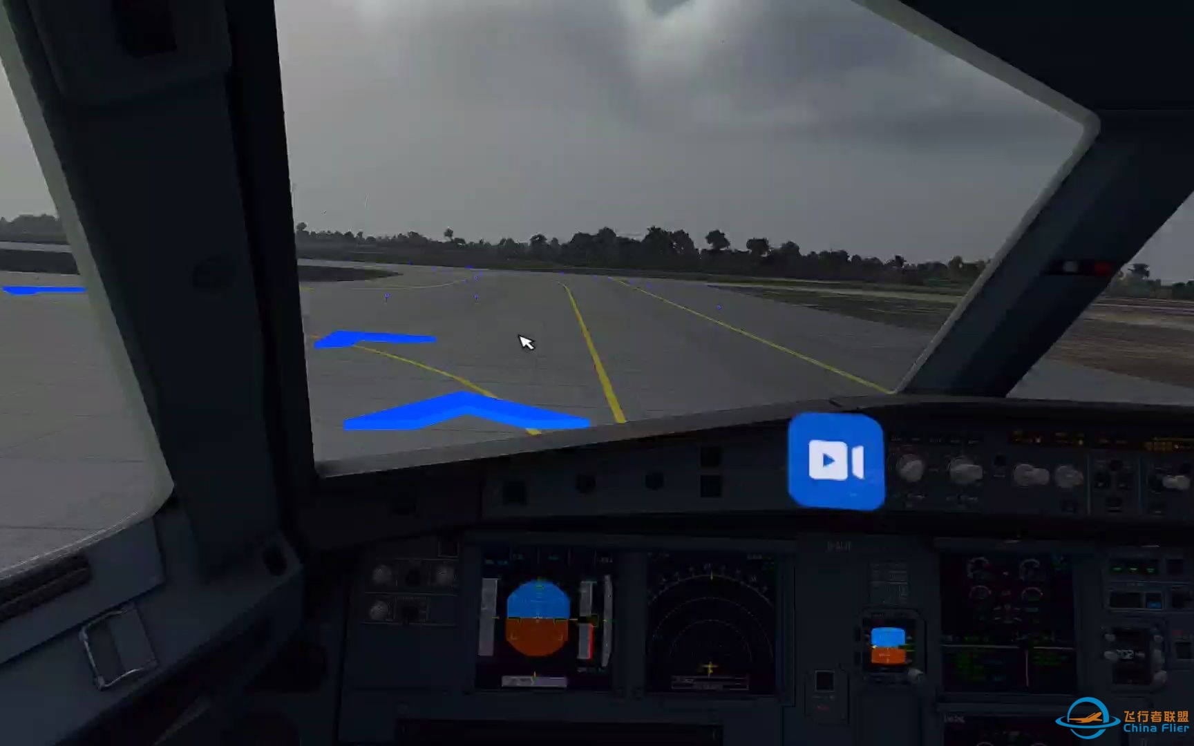 VR微软飞行模拟海口美兰09雨天起飞-3380 