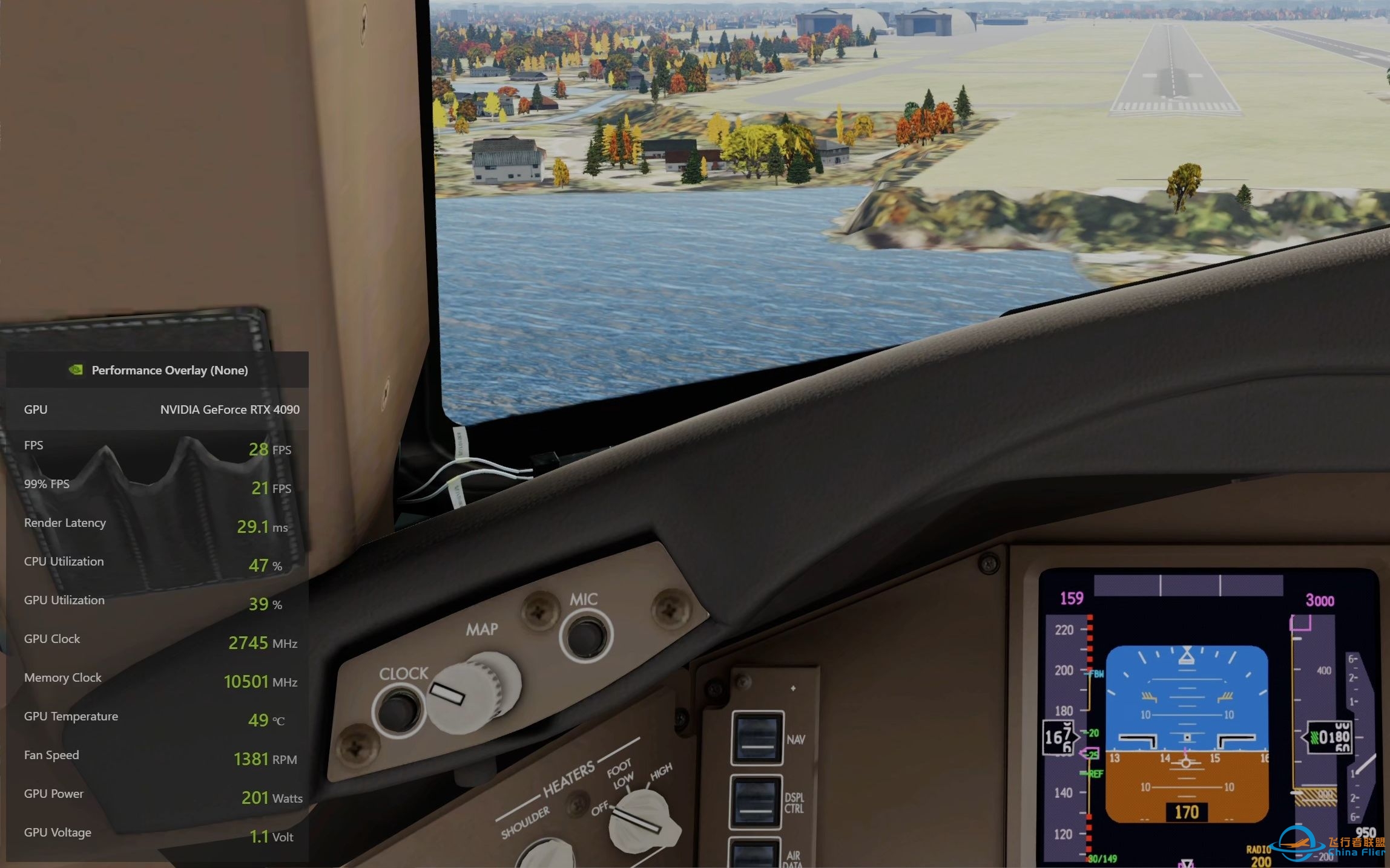 RTX4090 飞行模拟实测 瞎飞的勿喷 P3D v5 PMDG 777-880 