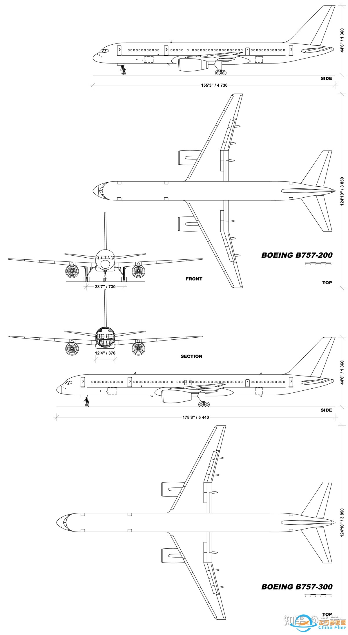 求波音757的所有机型。?-3710 