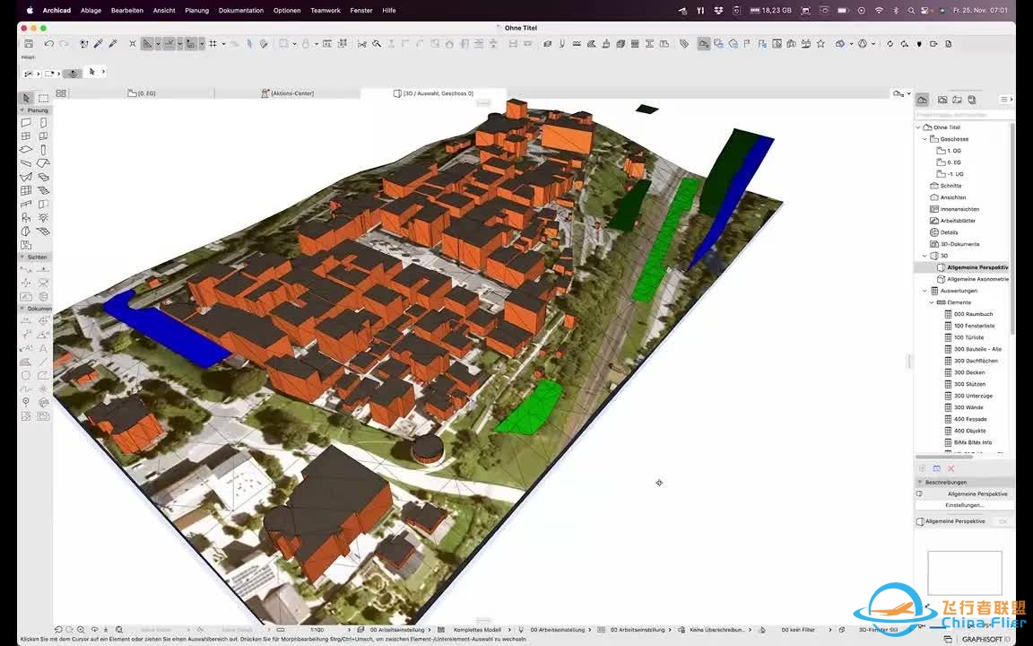 iBlender中文版插件OSM 教程Blender 地形 OpenStreetMap 到 Archicad26Blender-1436 