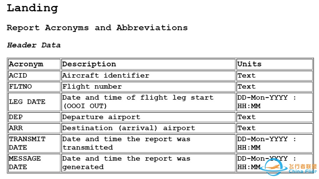 737NG 着陆报文参数详解-6926 