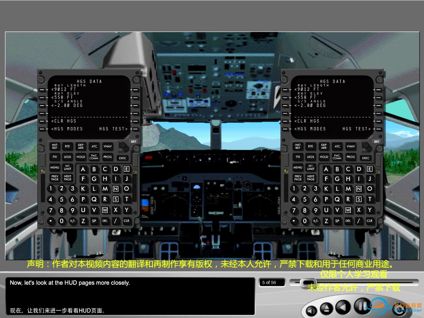 B737 Rockwell Collins HGS 4000 HUD 课程A(3) HUD CDU-4698 