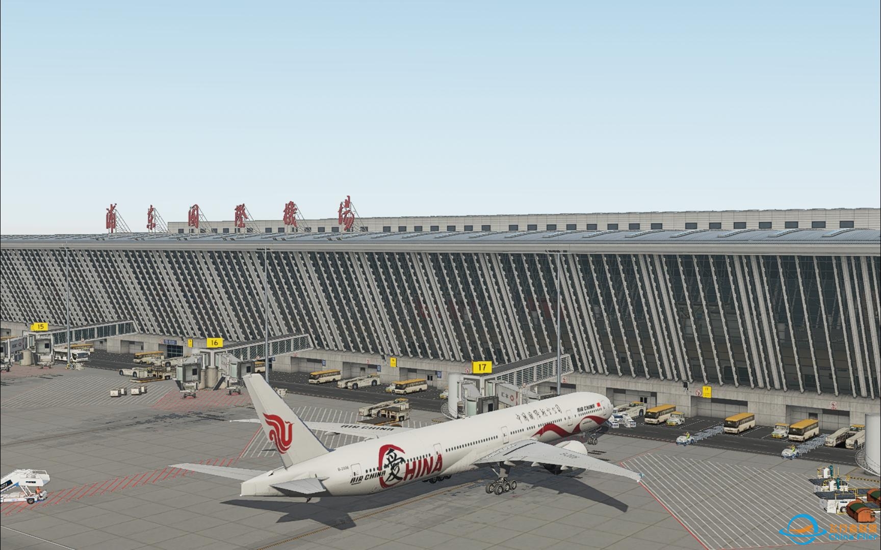 [Prepar3D V5.3]首飞Air China PMDG777彩绘上海浦东35R ILS三脱进近-2630 