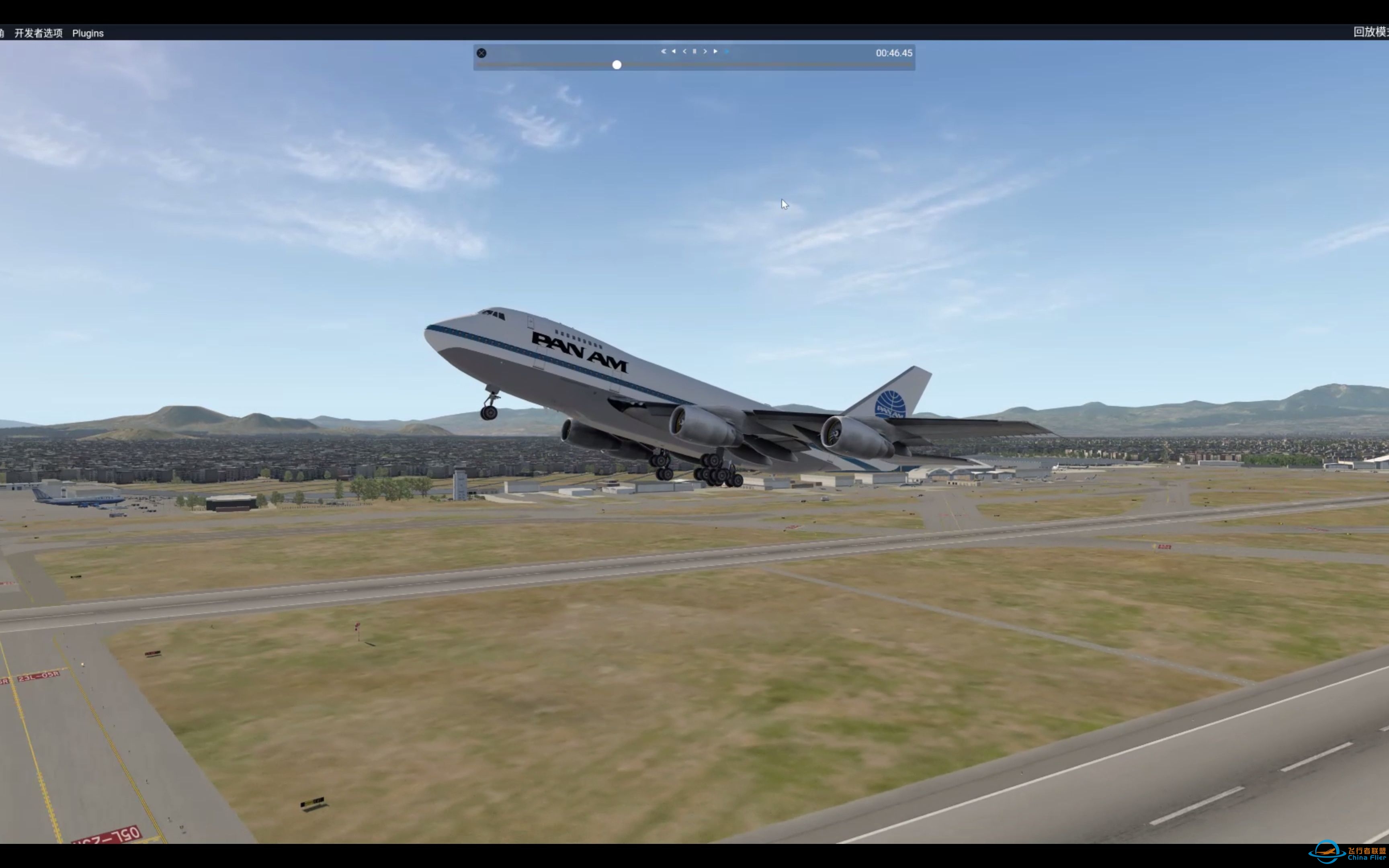 【Xplane11】没长大的波音747垂直旋转4分钟-3719 