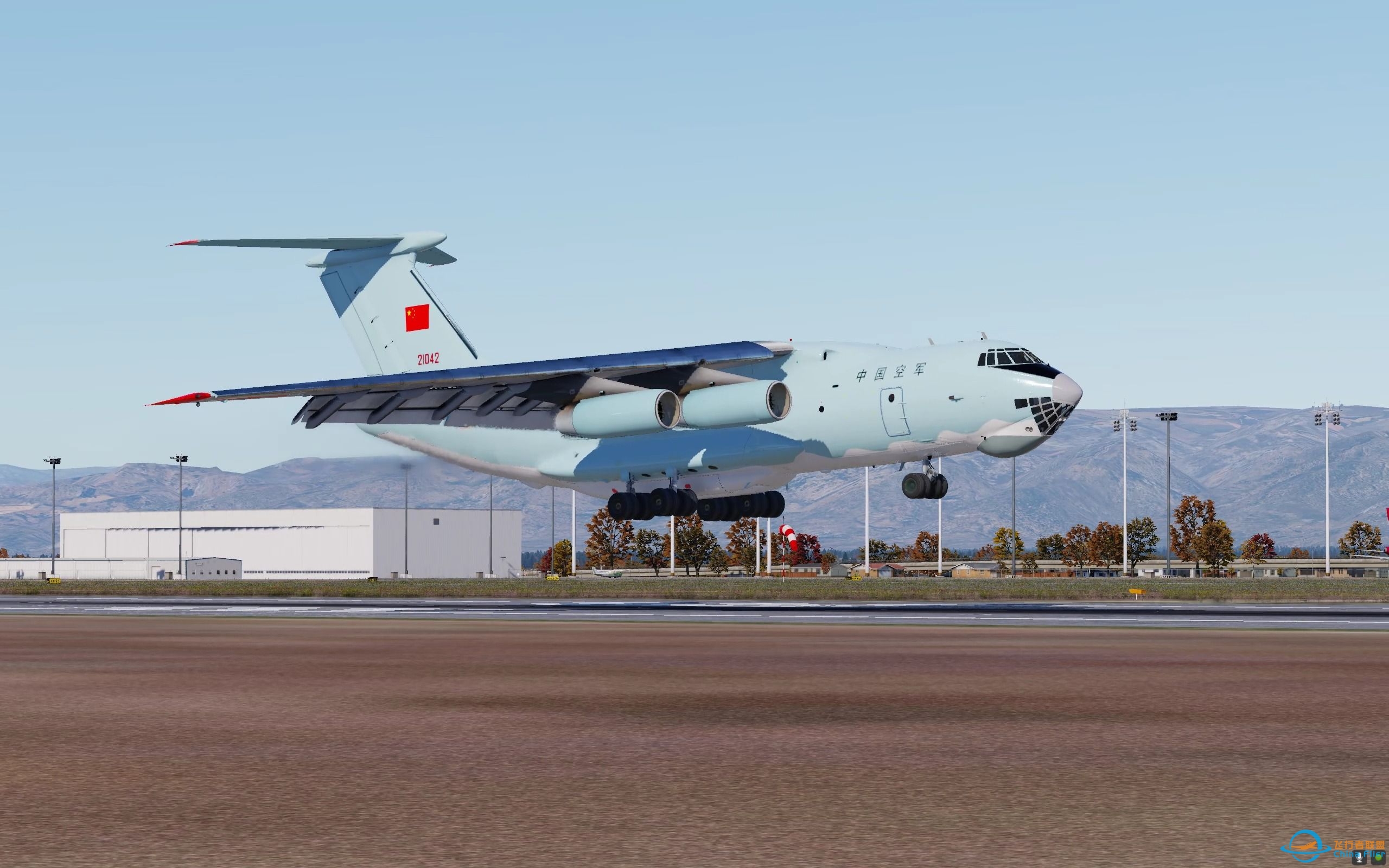 X-Plane 12 IL-76 ZBHH 落地-9766 