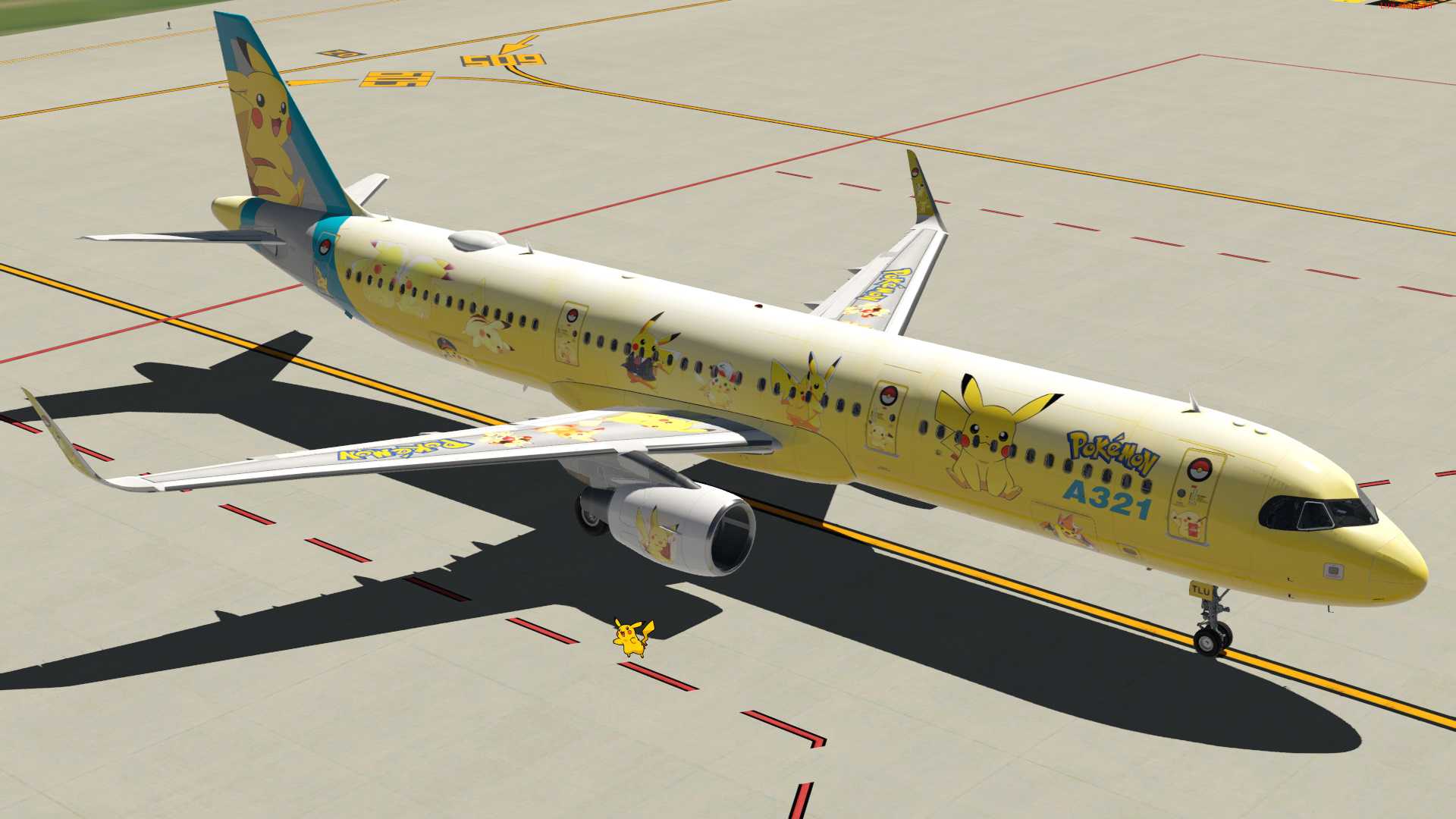 【X-Plane11】空客A321皮卡丘涂装 1.0-4267 