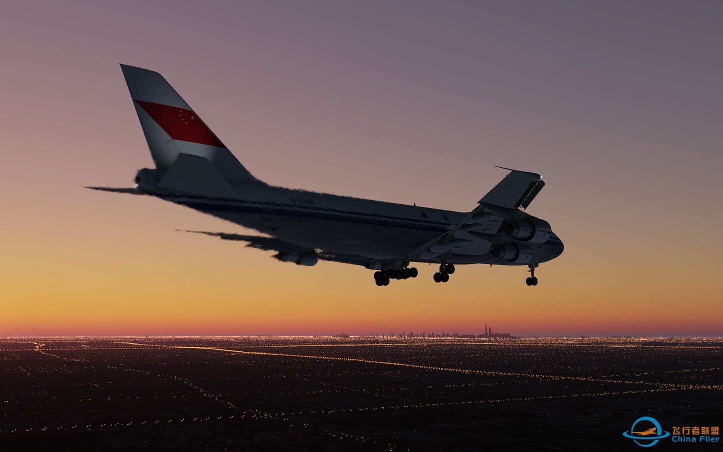 [Xplane11]中国民航742黄昏接地ZSPD(Vatsim)-7250 