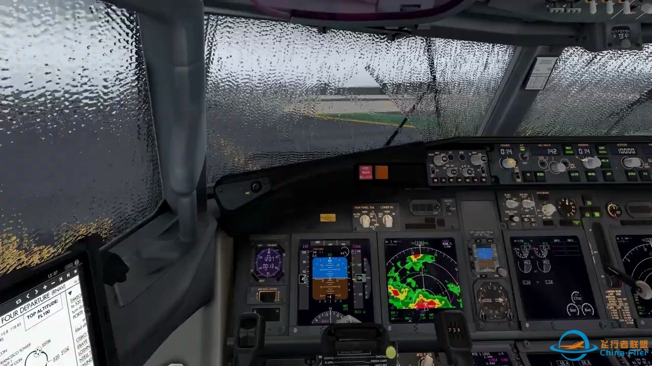 【X-Plane11】高画质Zibo737-800X大雨狂风中离场-6892 