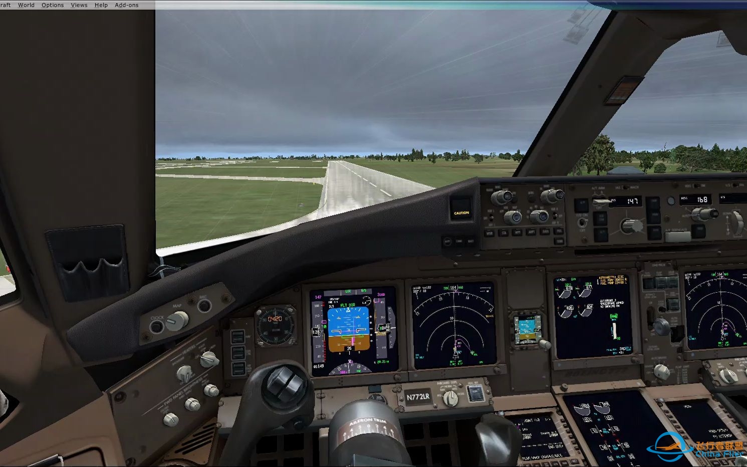 FSX 模拟PMDG777北京-上海2FMC失效完美落地 2023.6.8-8211 