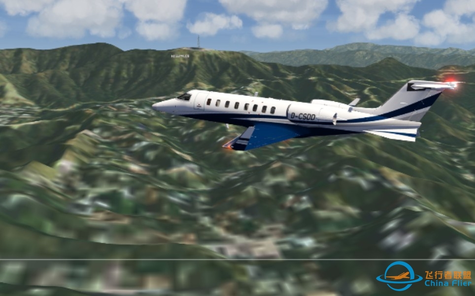 B站上最详细的Learjet 45里尔公务机飞行教程 Aerofly FS 2021驾驶里尔喷气机飞过好莱坞标志-755 