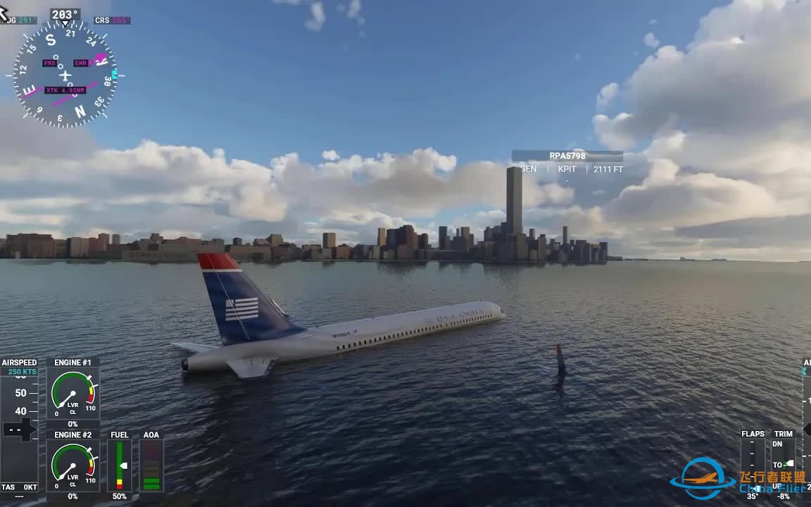 “在哈德逊河上奇迹着陆”，微软飞行模拟2020-5901 