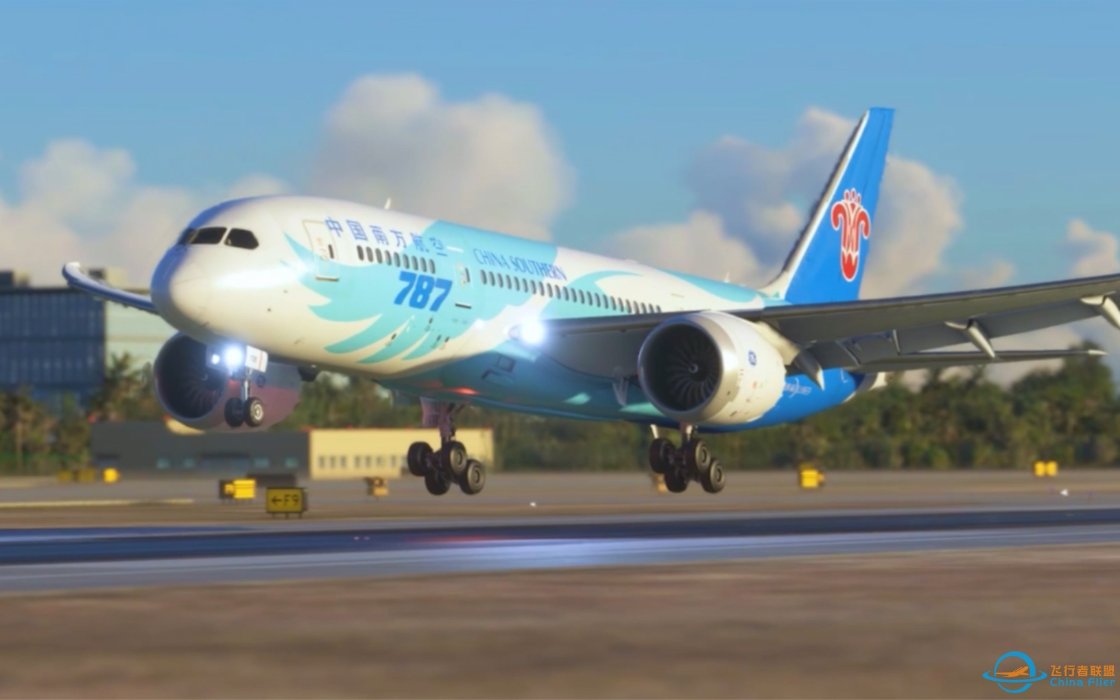 这是软着陆吗？中国南方航空787-8抵达广州白云机场(模拟飞行2020)-2518 