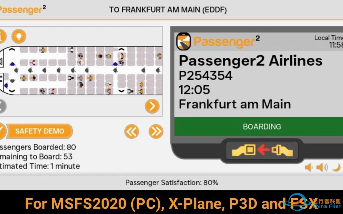 模拟飞行2020 最新乘客插件发布演示 Passenger2 for Flight Simulator 2020 - Trailer-3879 