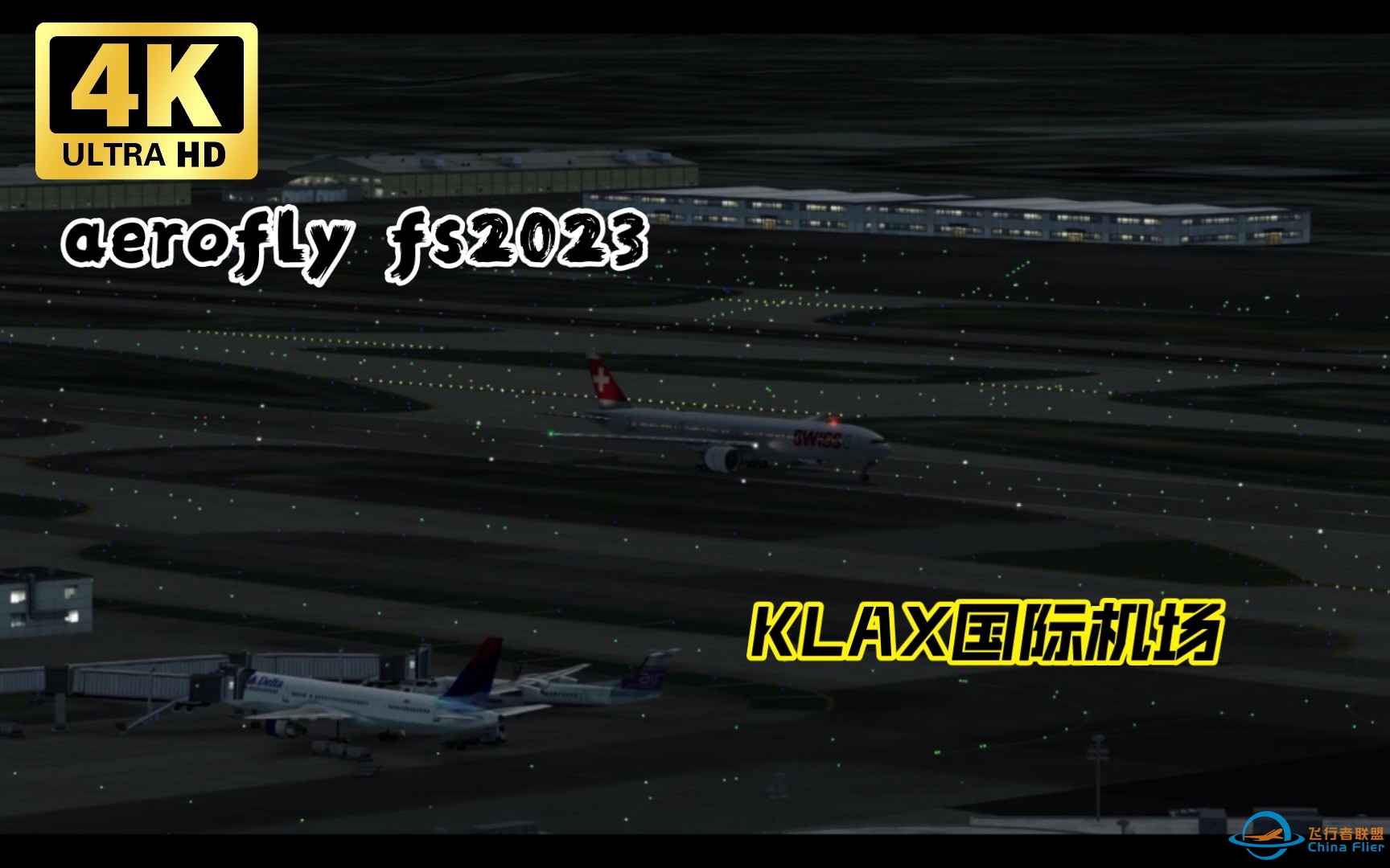 【aerofly fs】夜晚KLAX机场25R跑道波音飞机起飞合集-2097 
