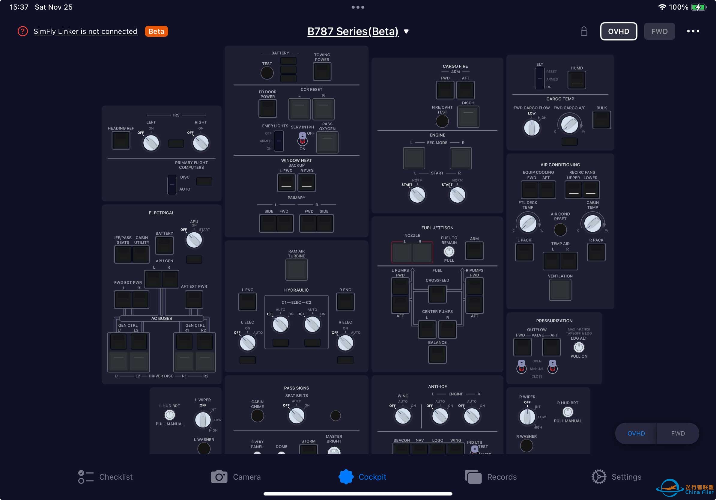 SimFlyPad 发布 B787 面板，支持iPad上远程控制MFD-5751 