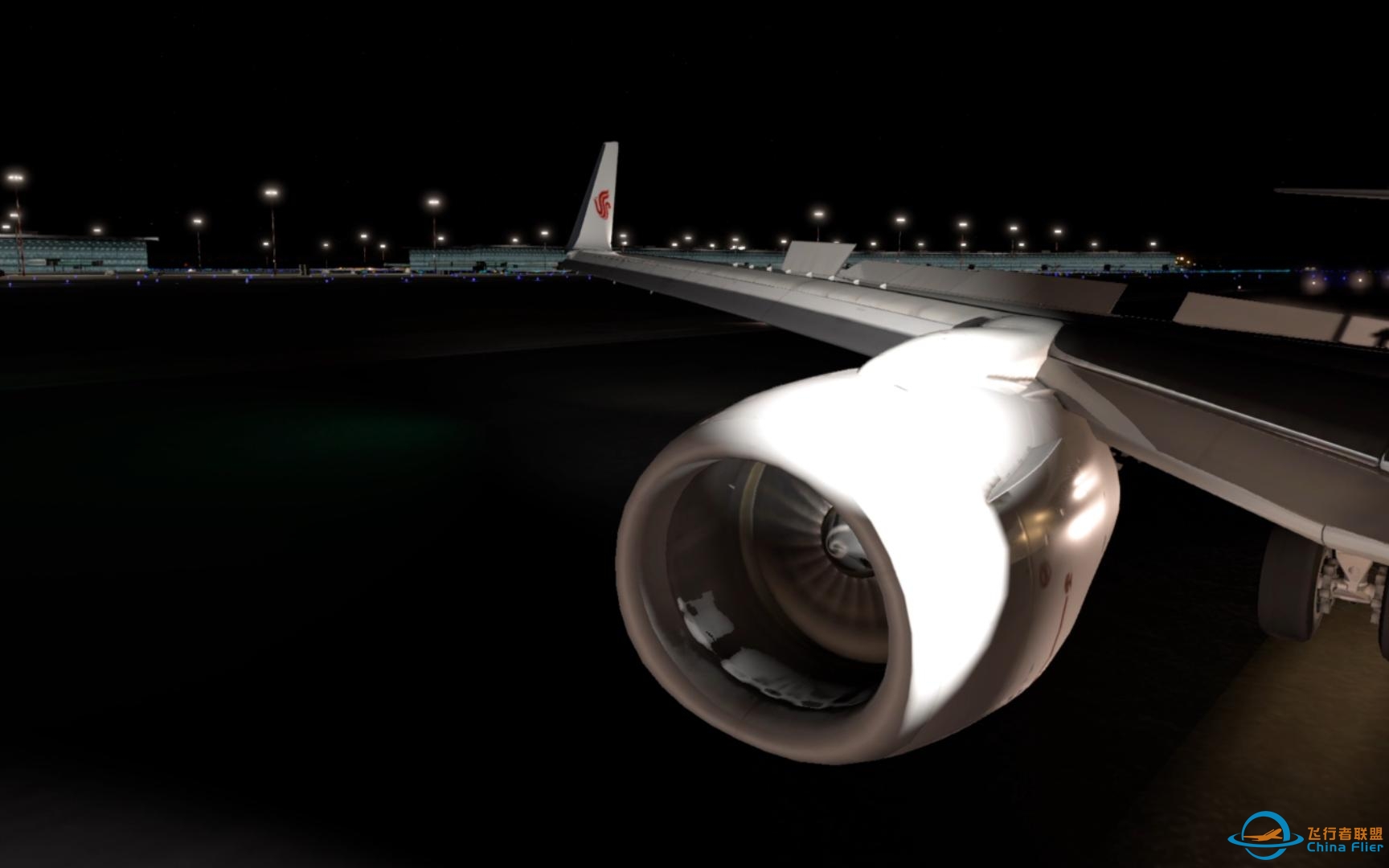 模拟飞行Xplane12 波音737-800着陆练习 夜晚降落北京首都机场36R-8156 