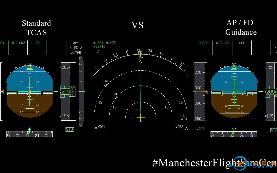 空客TCAS演示（AP/FD TCASvs. Standard TCAS）-3998 