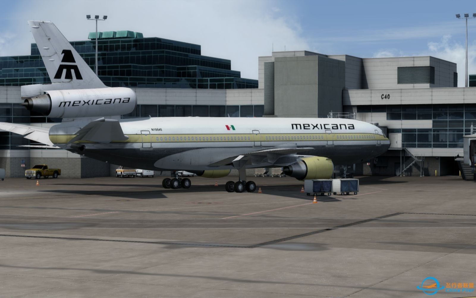 【Prepar3D落地】墨西哥航空（Mexicana）DC-10-10着陆美国丹佛机场-7380 