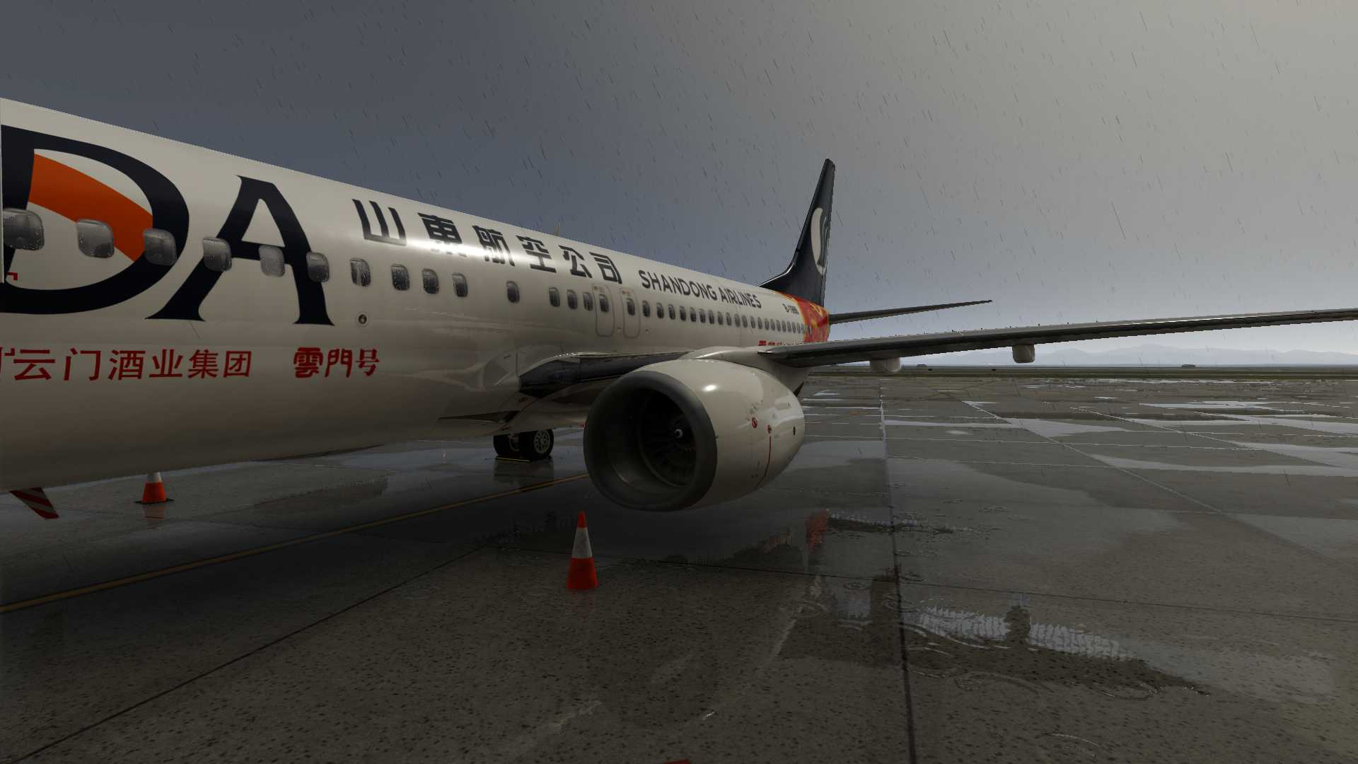 xplane12跑道积水效果太棒了-3313 