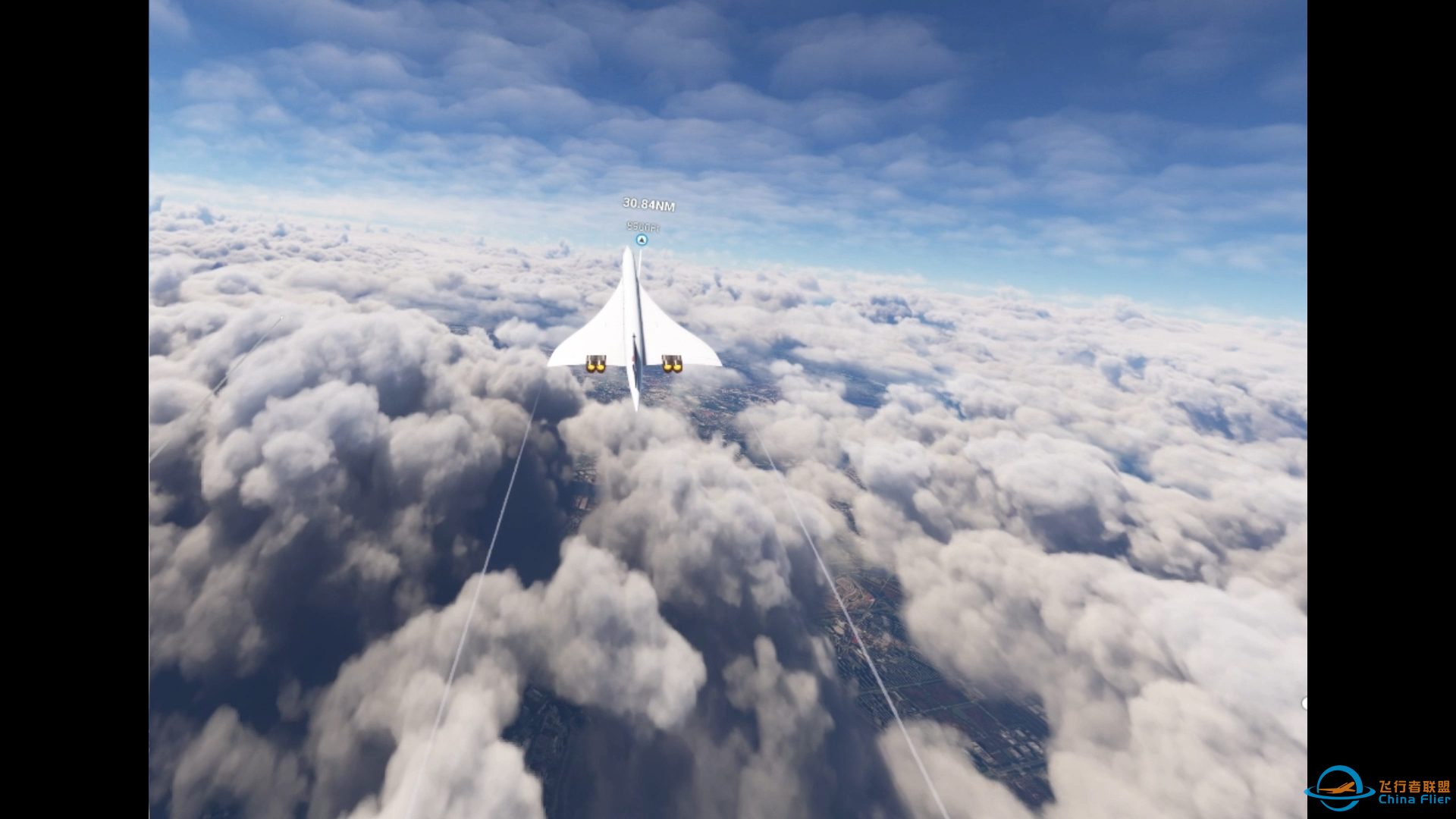 VR 视角 - 协和式客机 浦东机场起飞 咸阳机场降落 《微软飞行模拟器》-959 