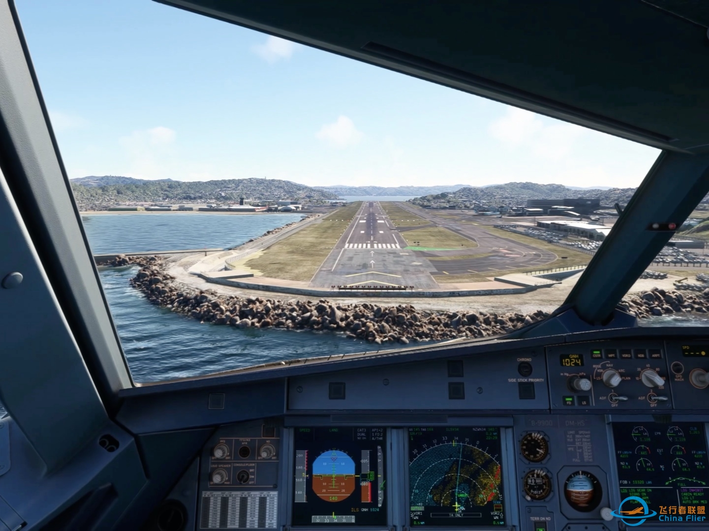降落微软飞行模拟2020最喜欢的机场新西兰惠灵顿机场-5410 