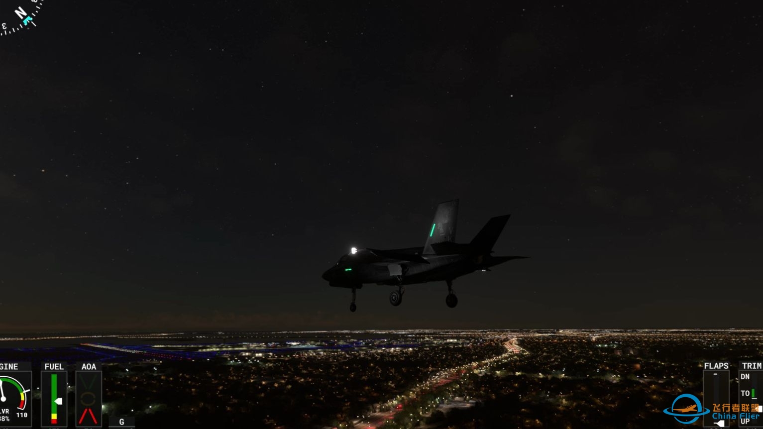 msfs 2020 F35B 夜晚ILS盲降肯尼迪机场流程练习-7366 