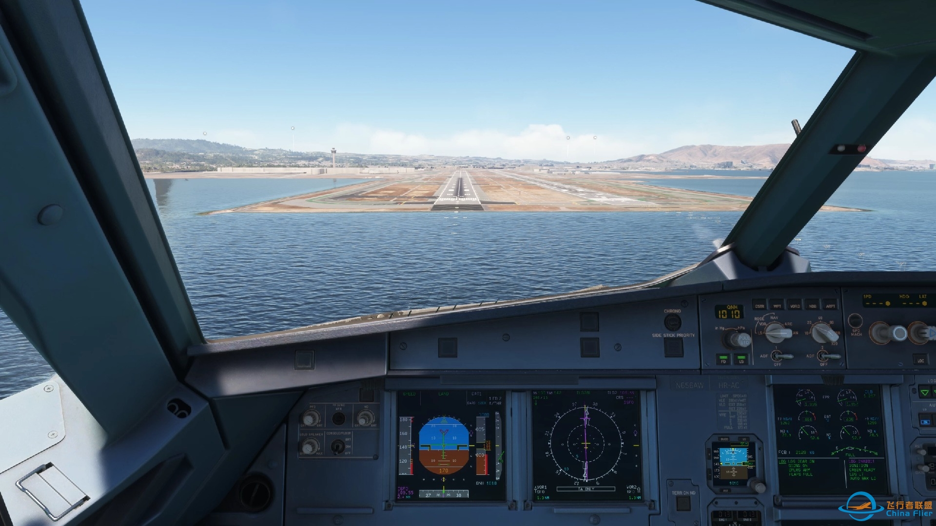 【模拟环球飞行】微软模拟飞行2020 MSFS2020 FenixA320 KSFO 旧金山海边最终进近 你看到金门大桥了吗-2989 