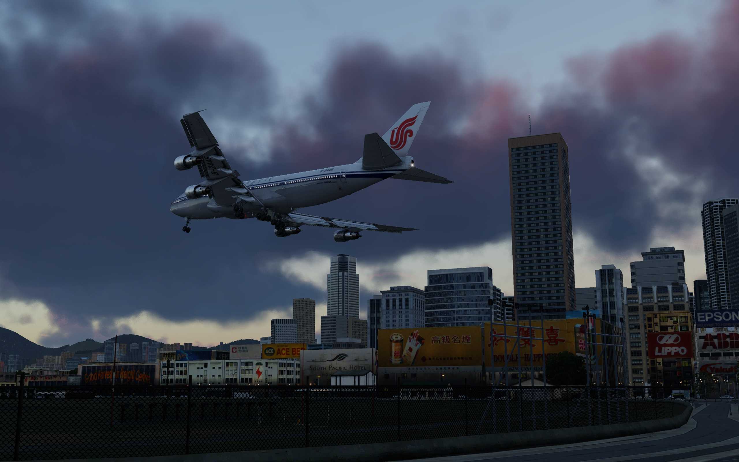 【x-plane12】新人第一帖，742降落老启德-3717 