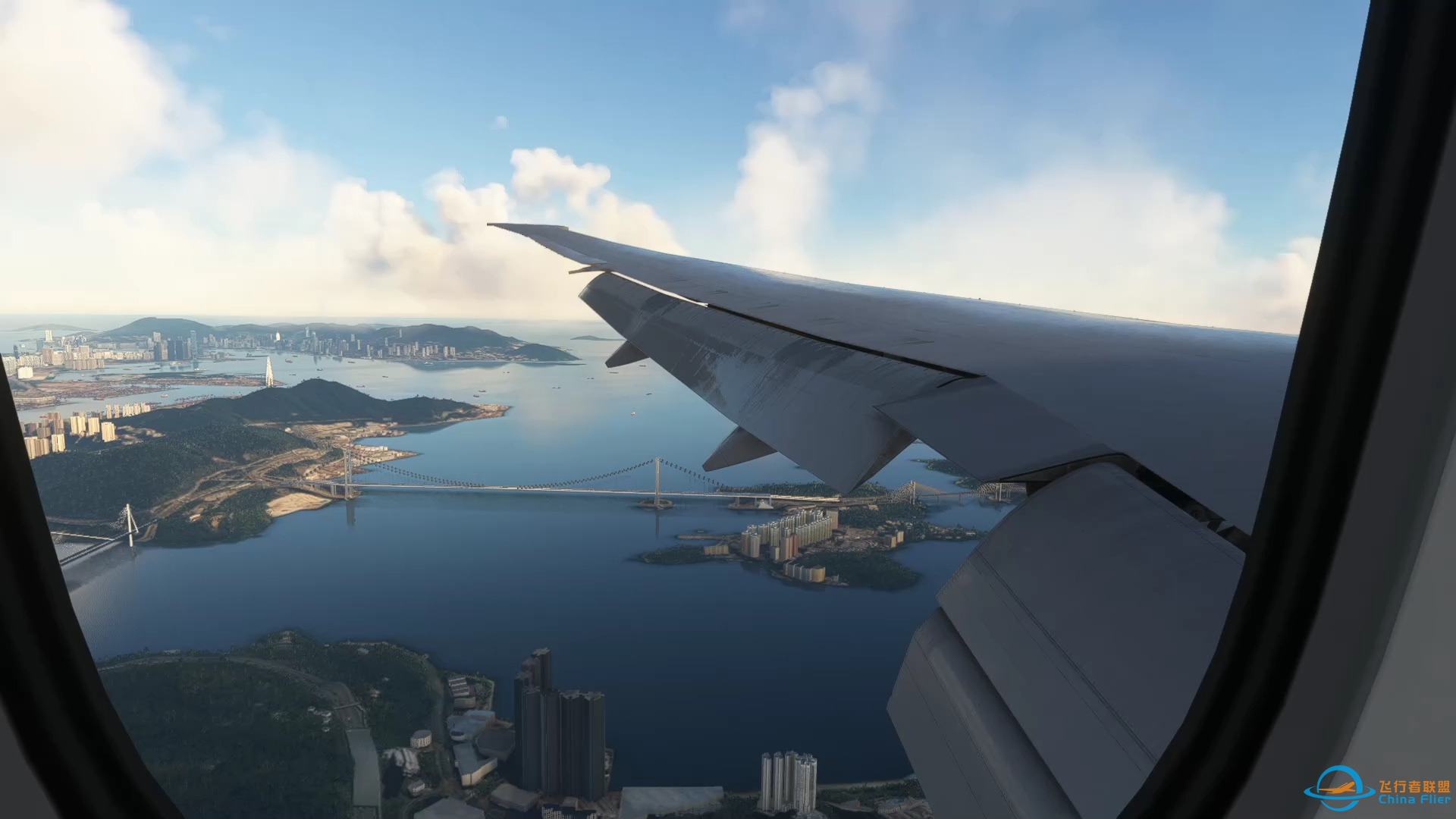 模拟飞行:国泰77w香港25R进近着陆-9970 
