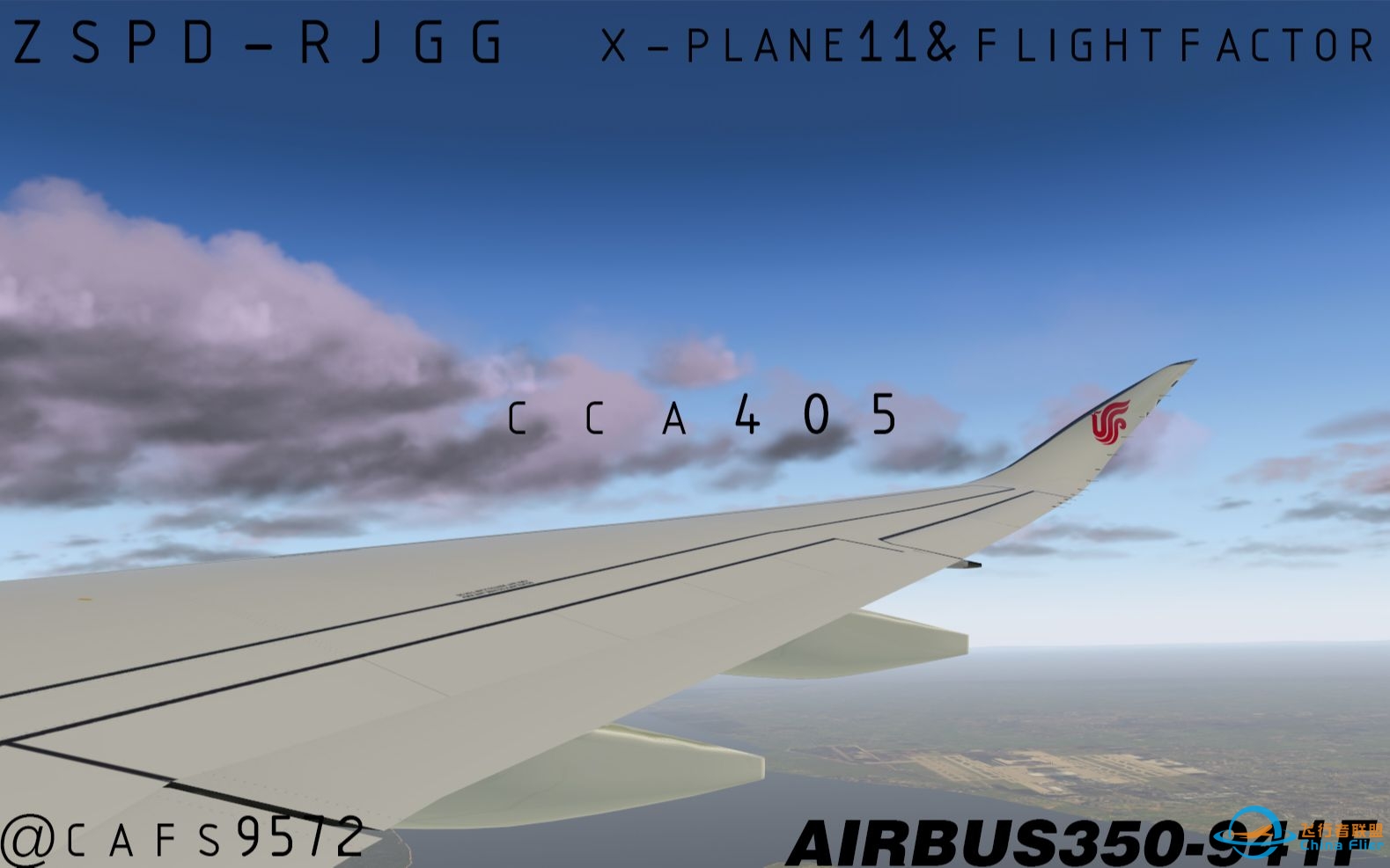 [X-PLANE11/FlightFactor A350]上海浦东-名古屋中部&amp;amp;CCA405&amp;amp;双人机组+陆空对话-6528 