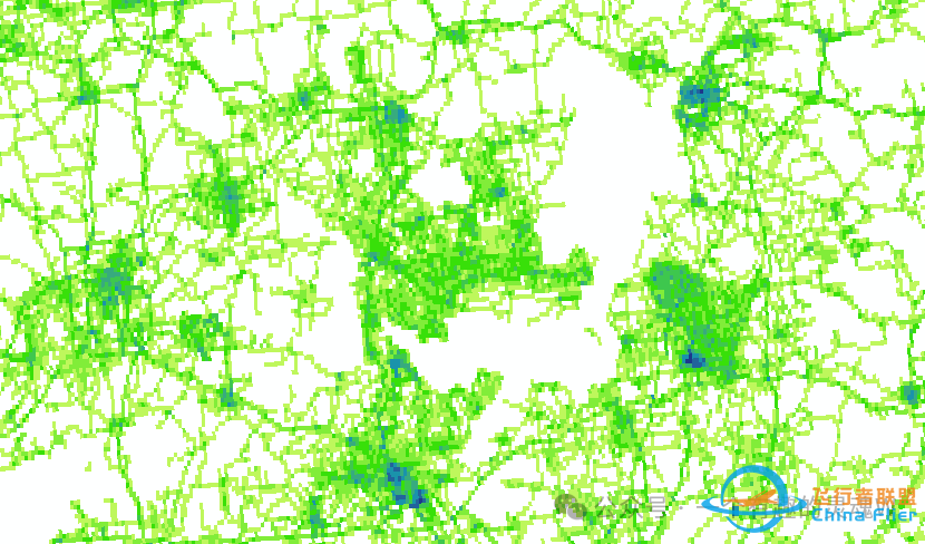 OpenstreetMap二次分析数据集-2023年中国的1KM栅格道路长度-WGS84-2434 