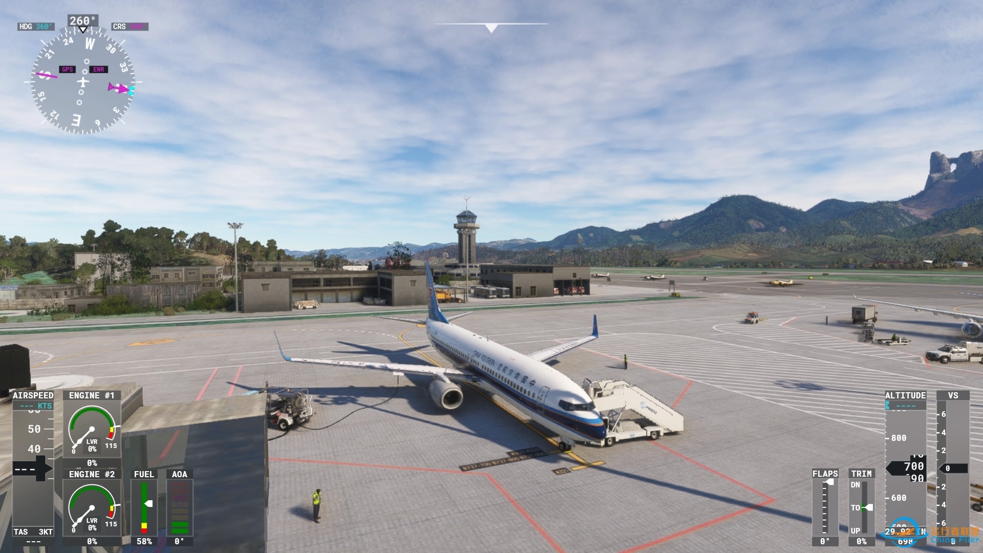 【MSFS2020】PMDG737-800冷舱至起飞全过程-1848 