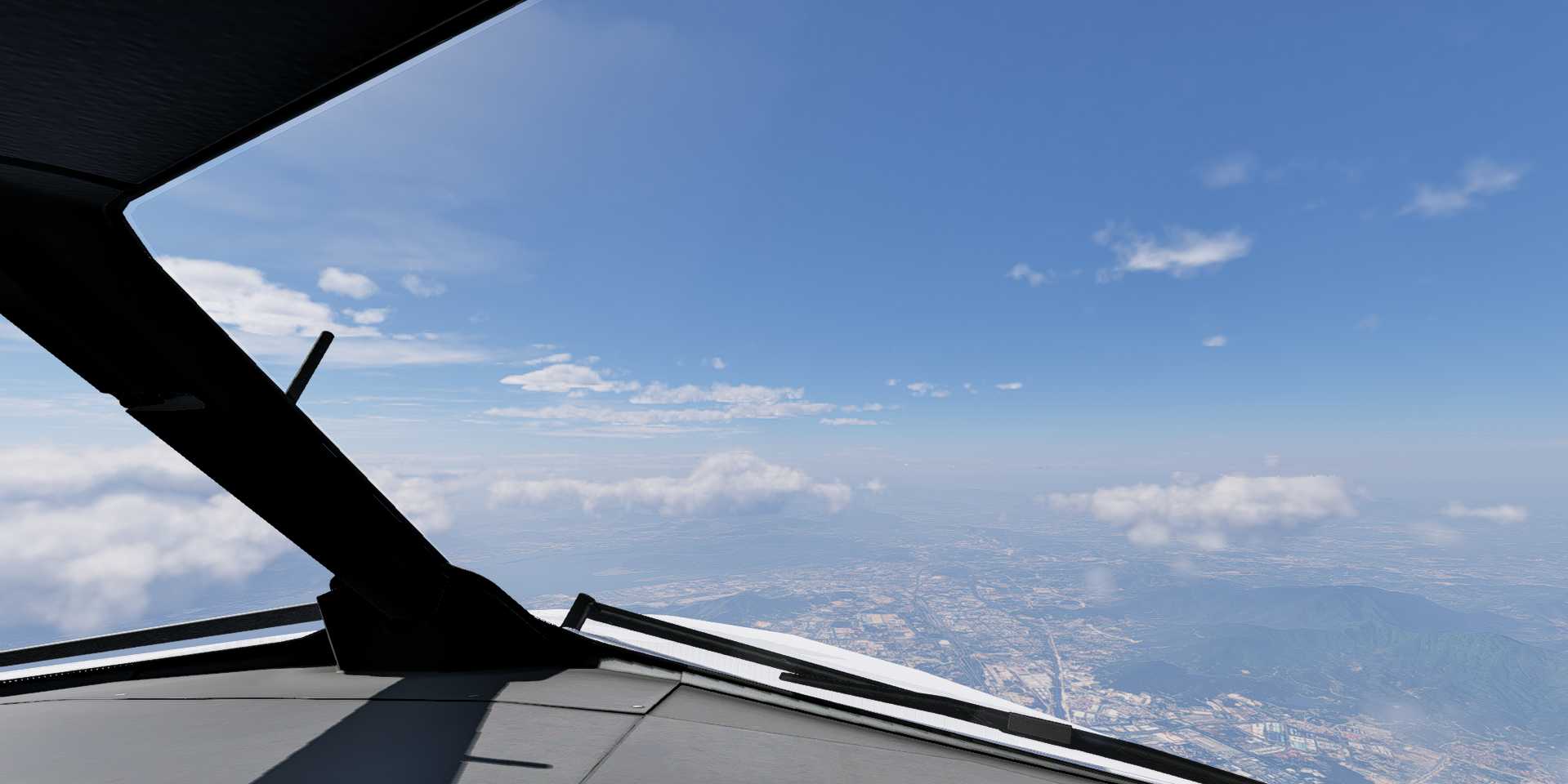 xplane 12 厦门起飞 看风景 中间还遇到局部降雨-3494 