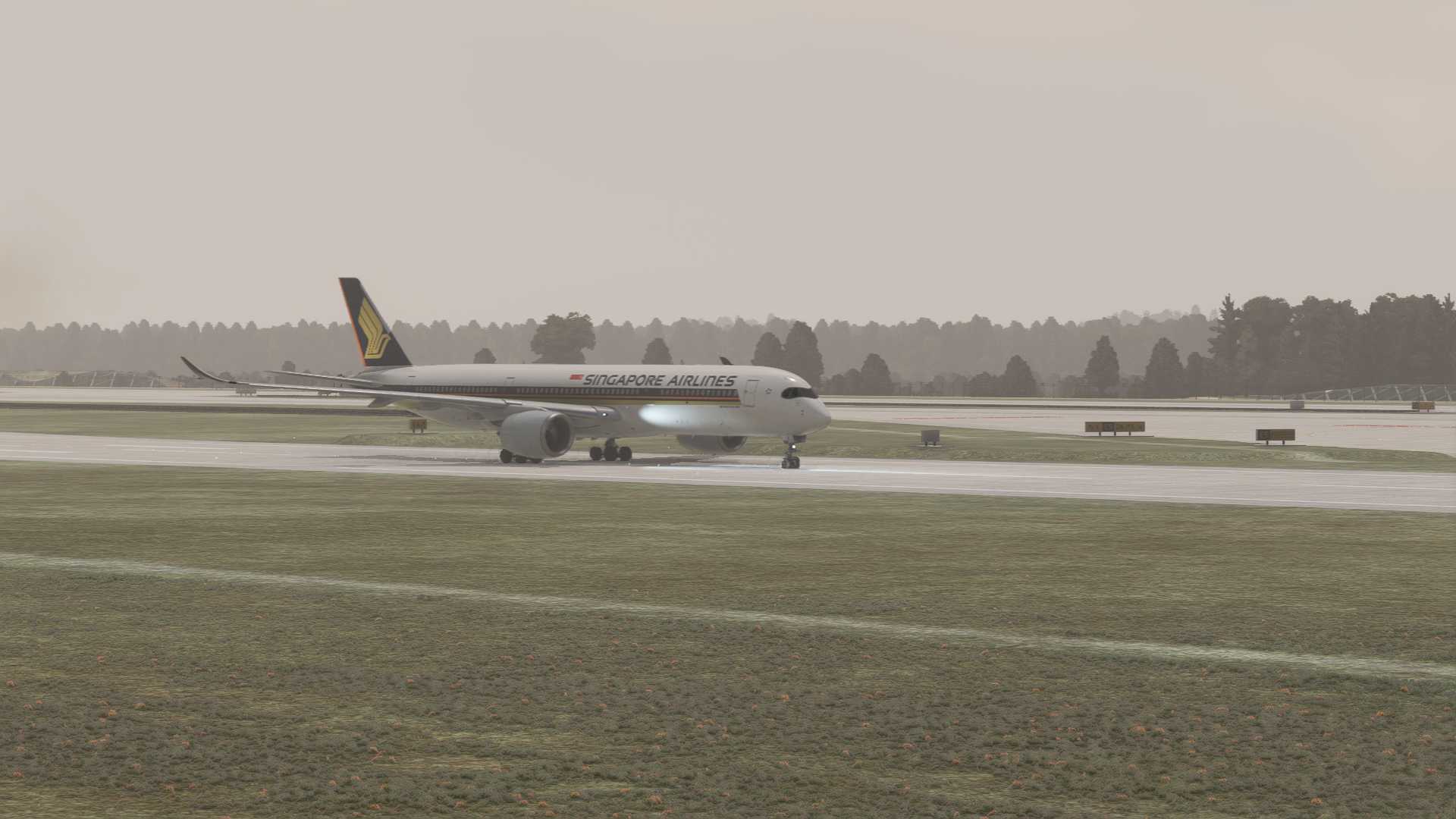 新加坡航空A350-900着陆ZUTF-6509 
