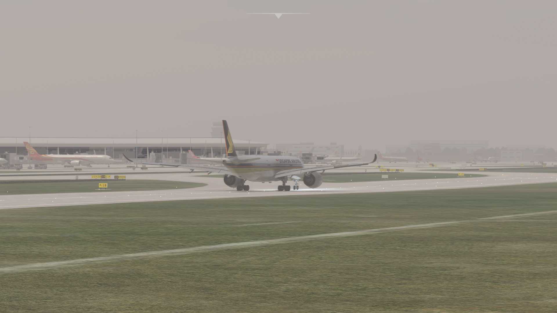 新加坡航空A350-900着陆ZUTF-6031 