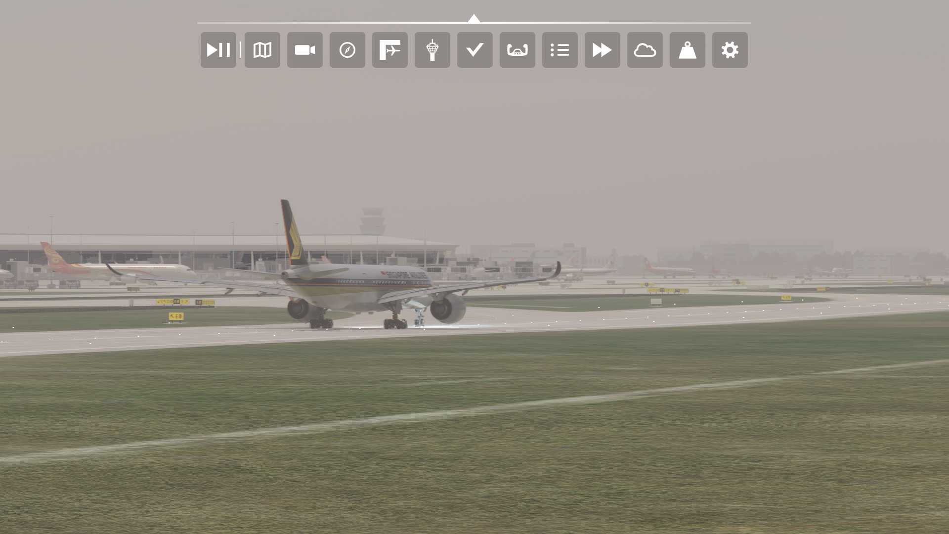 新加坡航空A350-900着陆ZUTF-5736 