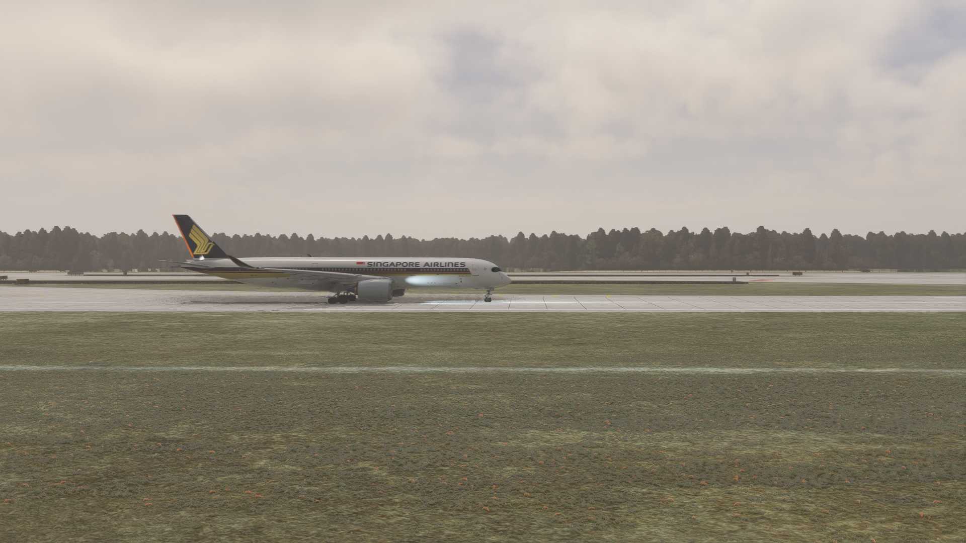 新加坡航空A350-900着陆ZUTF-2737 